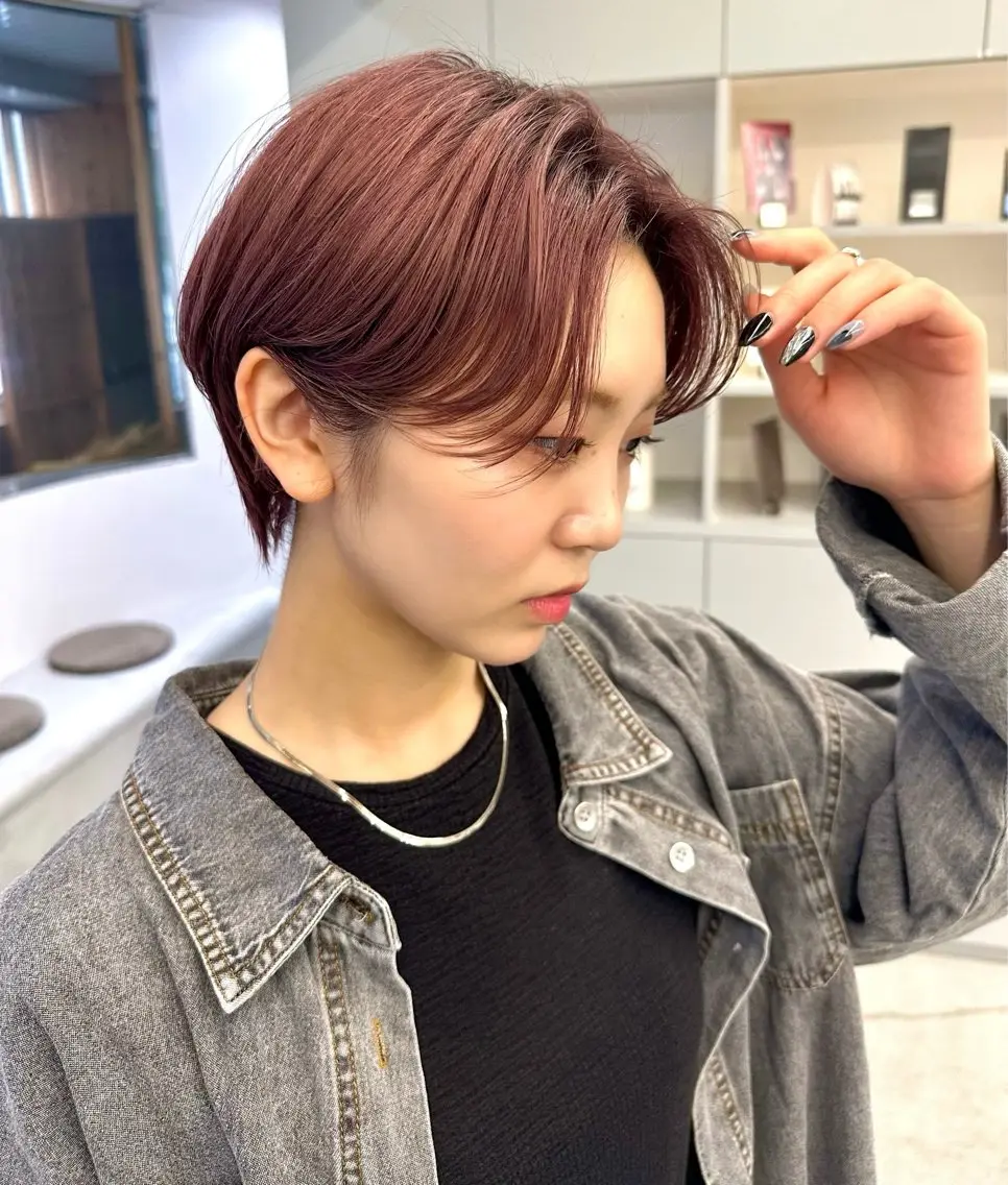 ショート カット ヘアカラー 骨格診断で絶対可愛い ✨丸みショート✨凌弥のヘアスタイル