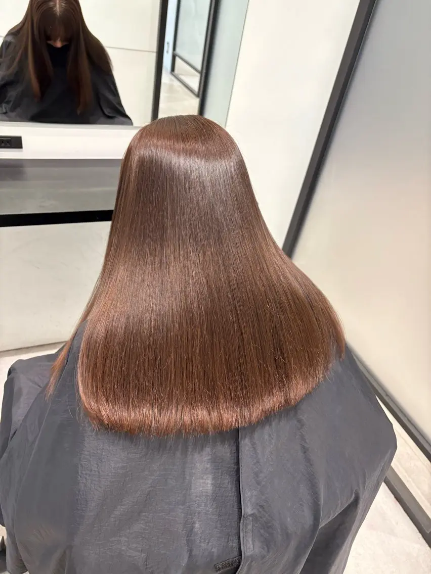 セミロング 髪質改善 トリートメント 縮毛矯正 トリートメント 吉武 茂暉のヘアスタイル
