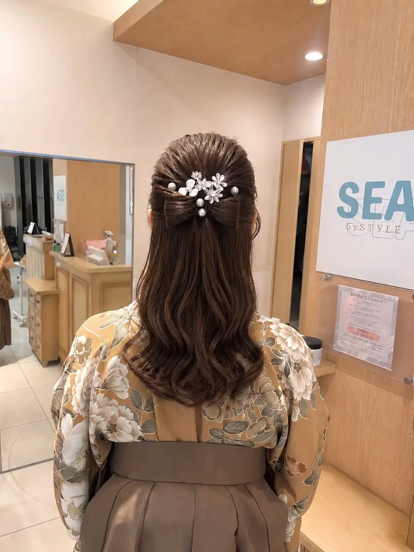セミロング 暖色カラー💖/ アレンジ🎀/YUIのヘアスタイル