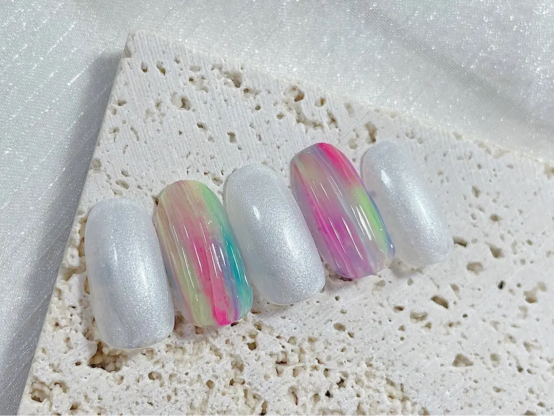 ネイル ジェルネイル オフィスネイル パラジェル 夏ネイル ハンドネイル kiki nail &brow二子玉川のネイルデザイン