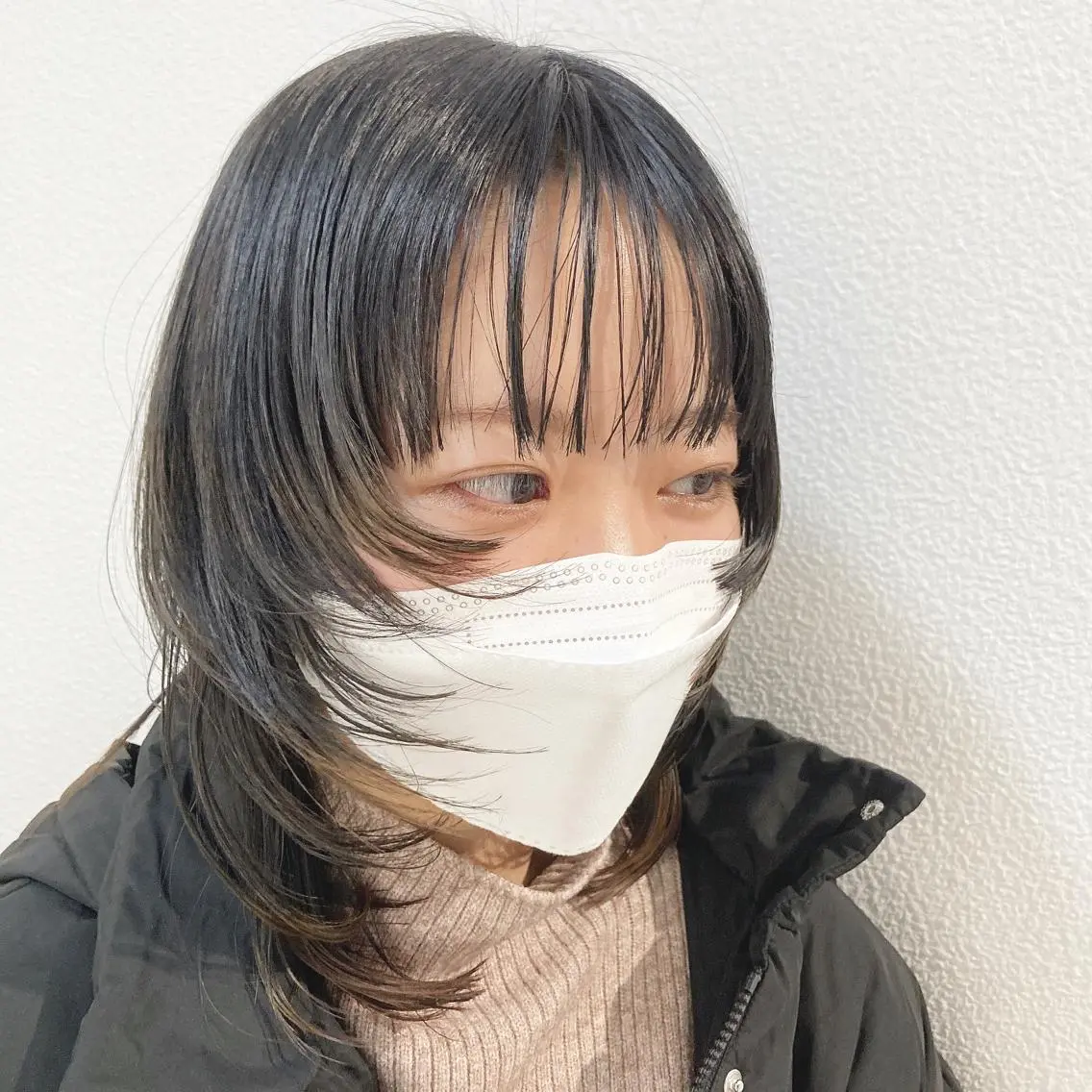 ミディアム カラー レイヤーカット 小顔カット カット ヘッドスパ スキバサミを使わない カット🌼唯🌼のヘアスタイル