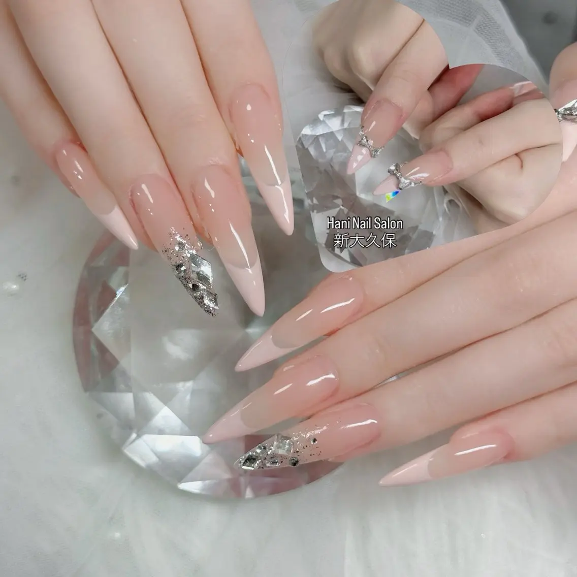 ネイル フットネイル フレンチネイル グラデーション 韓国ネイル ロングネイル ハンドネイル Hani Nail Salonのネイルデザイン