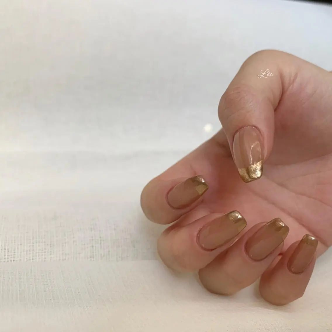 ネイル ジェルネイル ミラーネイル パラジェル Léa nailのネイルデザイン
