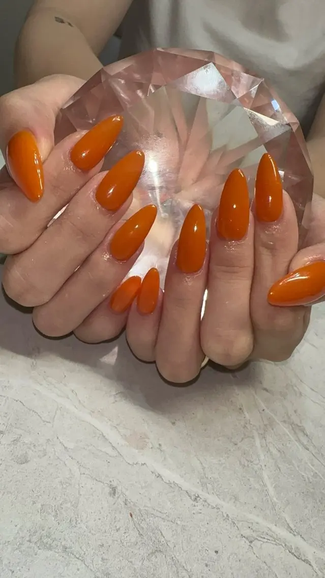 ネイル ブラウン オレンジ ハンドネイル with nail.のネイルデザイン