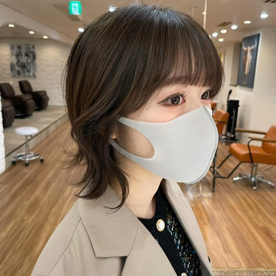 ミディアム カラー アッシュ ブルーカラー ブルーアッシュ 【韓国風くびれヘア】 joule小木曽輝のヘアスタイル