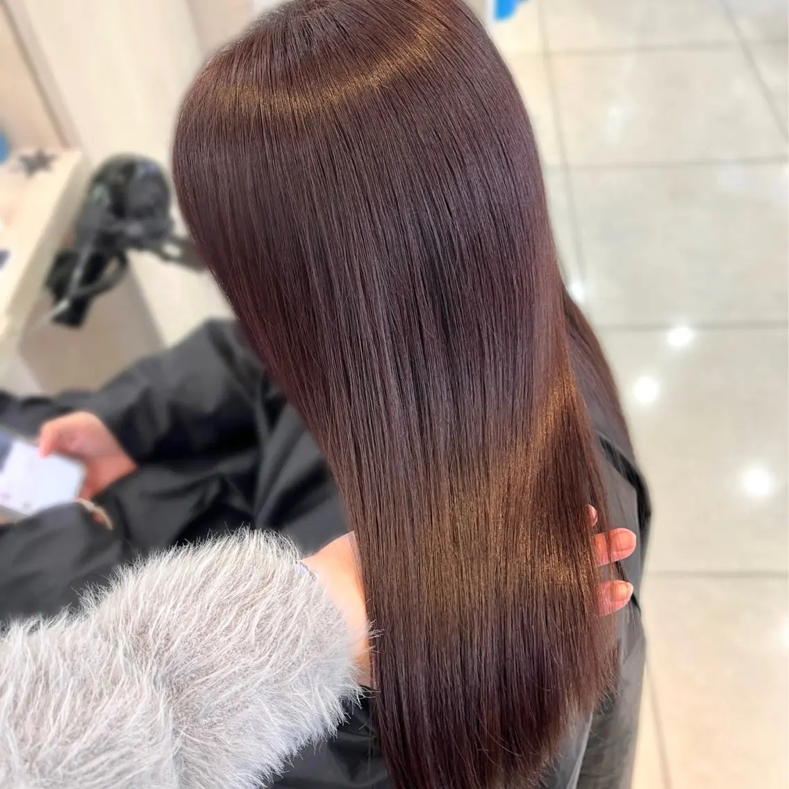 ロング カラー ブリーチ ブリーチなしカラー 縮毛矯正 韓国レイヤー 暖色カラー/さくらのヘアスタイル