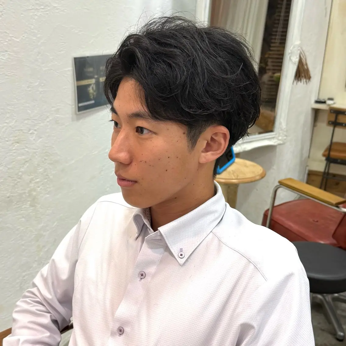 メンズ アップバング マッシュ 刈り上げ カット Rui/レイヤー博多 メンズカット募集中のヘアスタイル