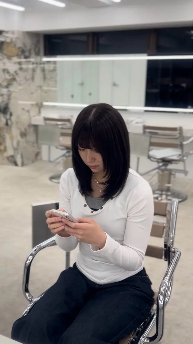 セミロング カラー ブラウンカラー たきもと のあのヘアスタイル