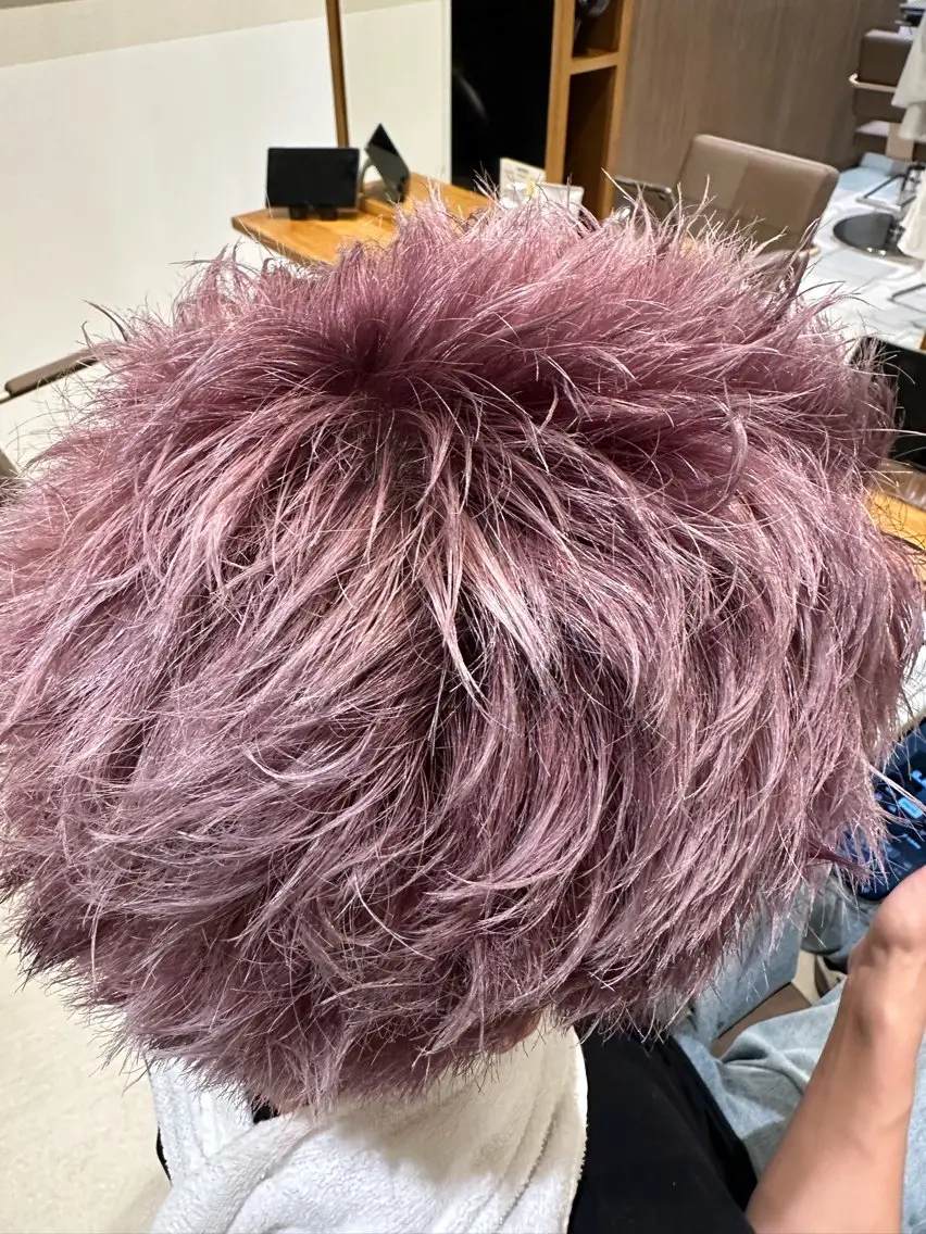 メンズ メンズブリーチ ヘアカラー 佐藤 【艶髪縮毛】のヘアスタイル
