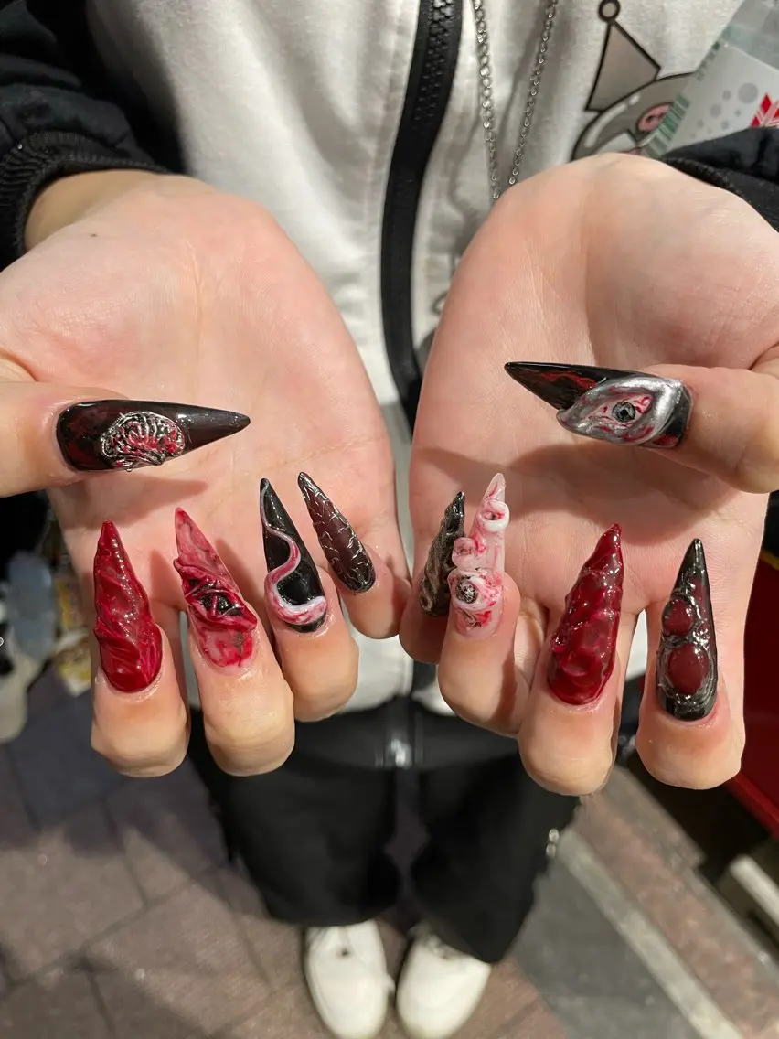 ネイル 成人式 ジェルネイル ネイルチップ ハンドネイル MoMoA Nail ネイル長さ出し専門店のネイルデザイン