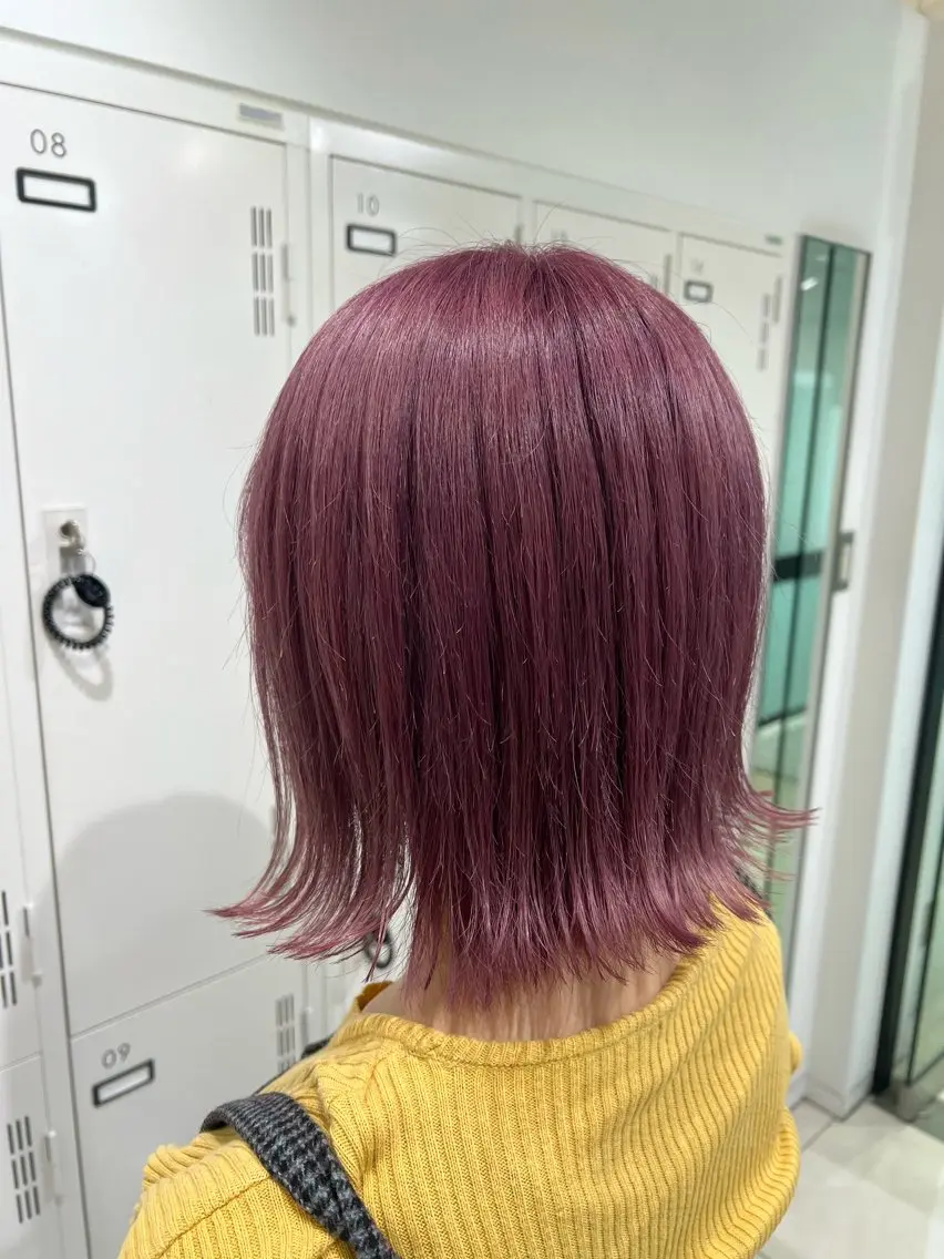 ミディアム カラー ブリーチ ハイトーンカラー イルミナカラー ピンクカラー ヘアカラー トリートメント 【暖色カラー特化】 中山由梨のヘアスタイル