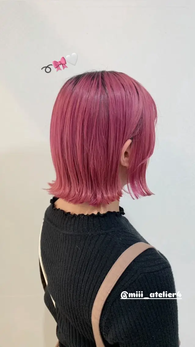 ミディアム カラー ヘアカラー 長谷川 優音のヘアスタイル