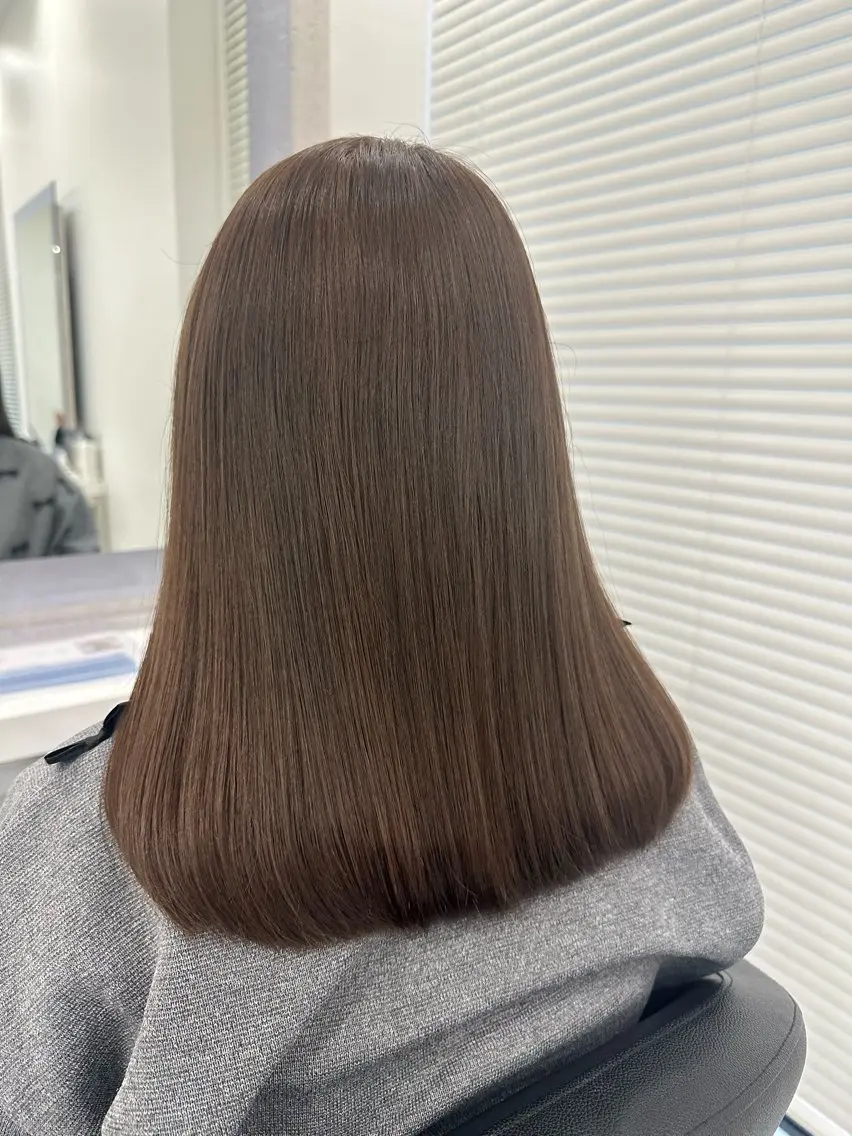 セミロング アッシュ チョコレートブラウン 韓国風カラー ピンクブラウン 髪質改善 ヘアカラー トリートメント ヘッドスパ 🤎MISAKI 艶髪カラー🤎のヘアスタイル