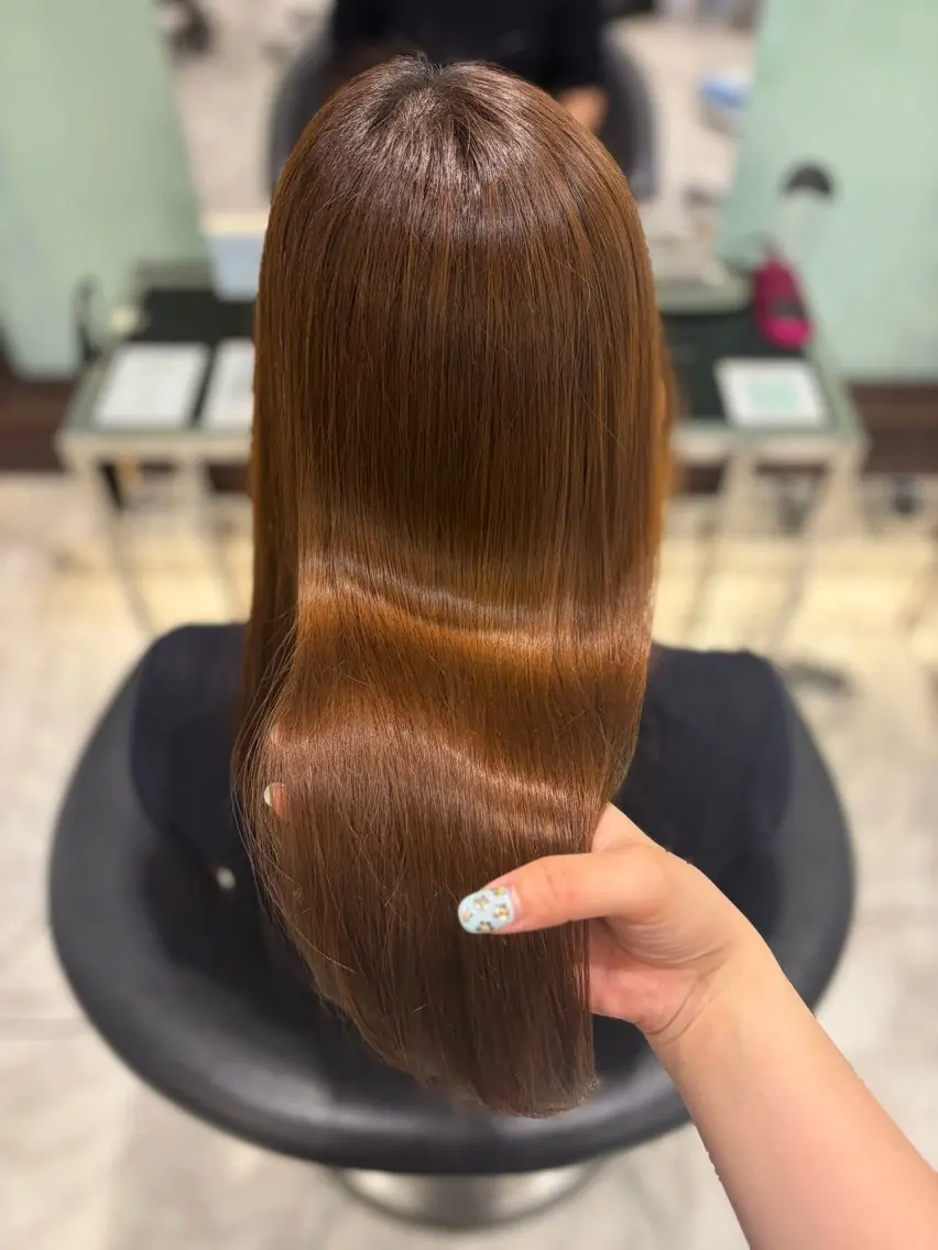 ロング パーマ 髪質改善 縮毛矯正 トリートメント ストレートパーマ 縮毛矯正 🌸銀座No.1パー マ🌸いでいあやのヘアスタイル
