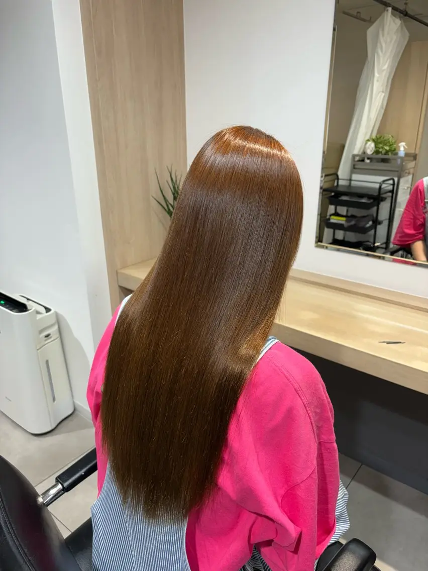 ロング パーマ 縮毛矯正 SHEA /縮毛矯正 イソダハルカのヘアスタイル