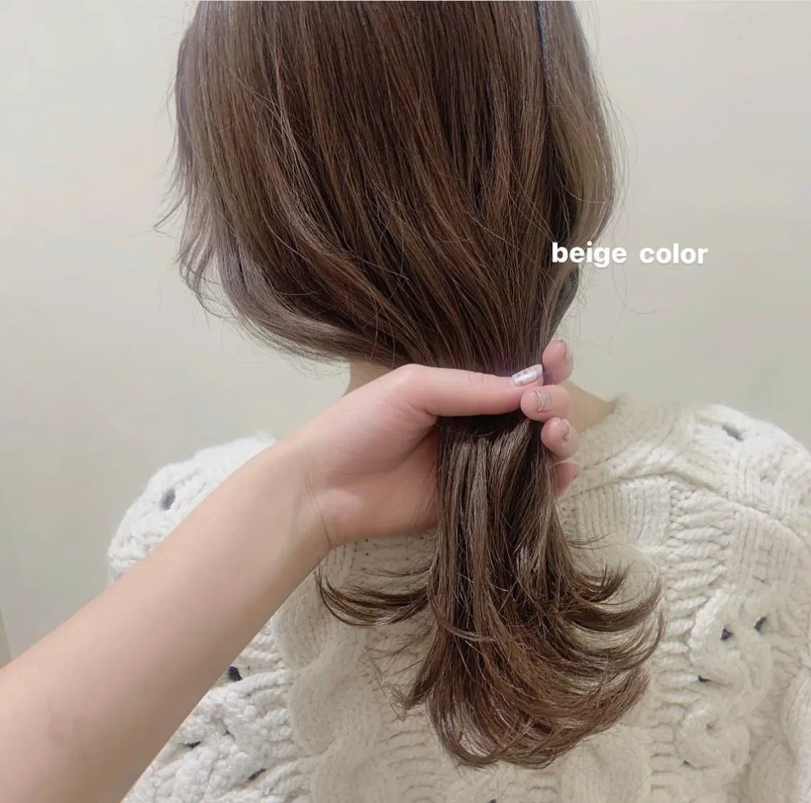 セミロング カラー ベージュカラー 透明感カラー ブリーチなしWカラー ／レイヤー🎀マリノのヘアスタイル