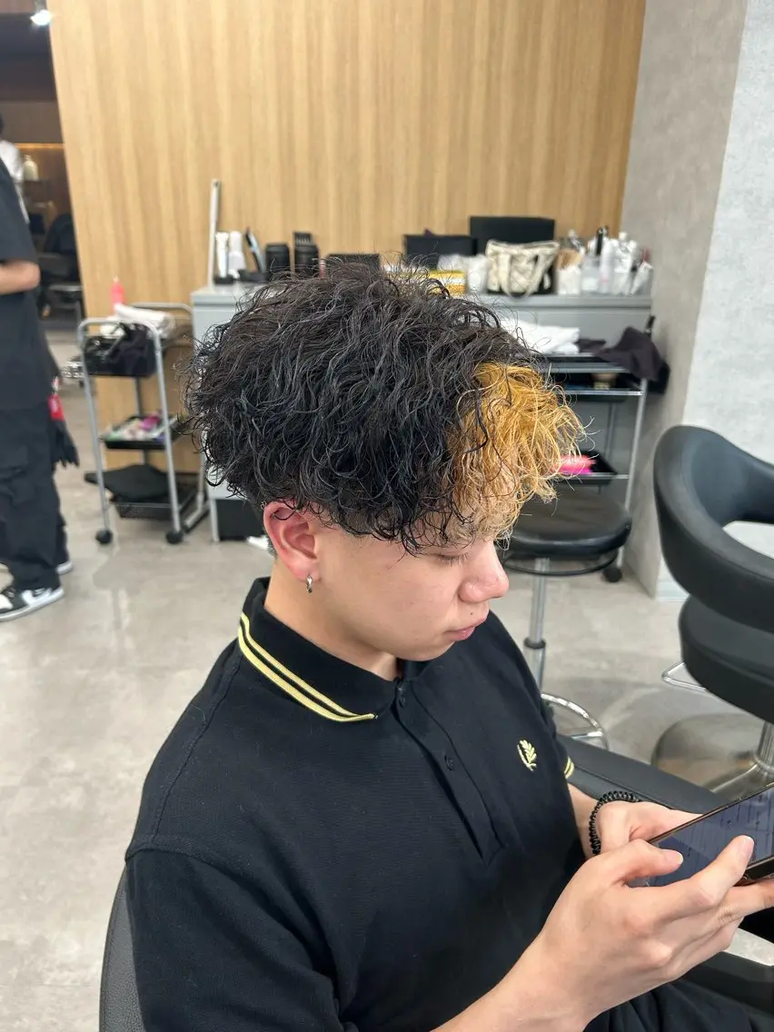 パーマ メンズ カット パーマ トリートメント ヘッドスパ ヘアセット イケメン製造機 🔥上原沙羅🔥のヘアスタイル