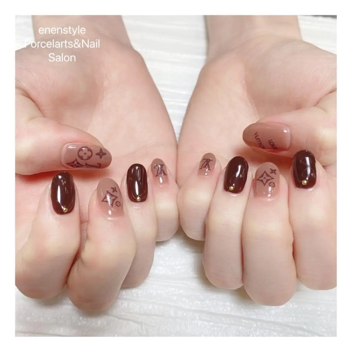 ミディアム ネイル ハンドネイル 🐾enen style 🐾のネイルデザイン
