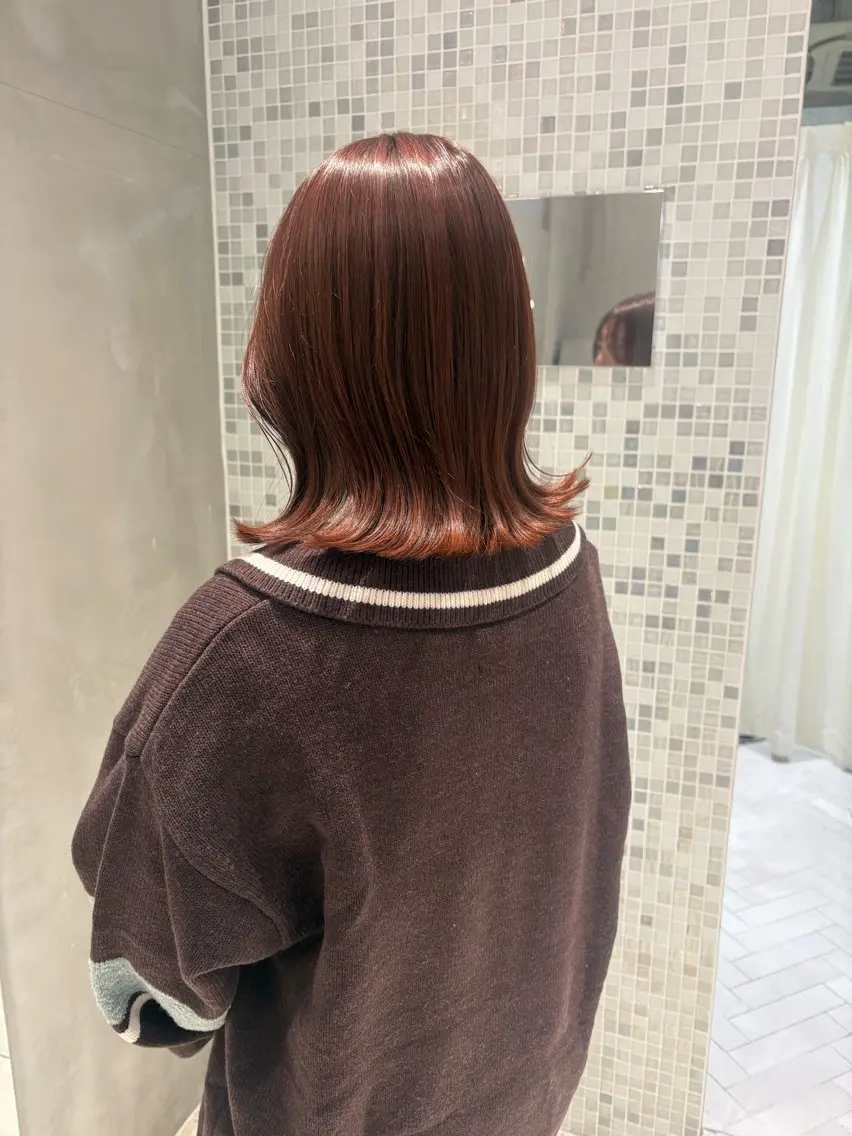 ミディアム カラー ブラウンカラー ピンクカラー ピンクブラウン カット ヘアカラー トリートメント 透明感カラー🫧 nanohaのヘアスタイル