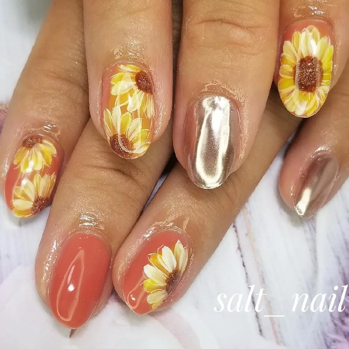 ネイル アートネイル ミラーネイル 個人サロン saltnailのネイルデザイン