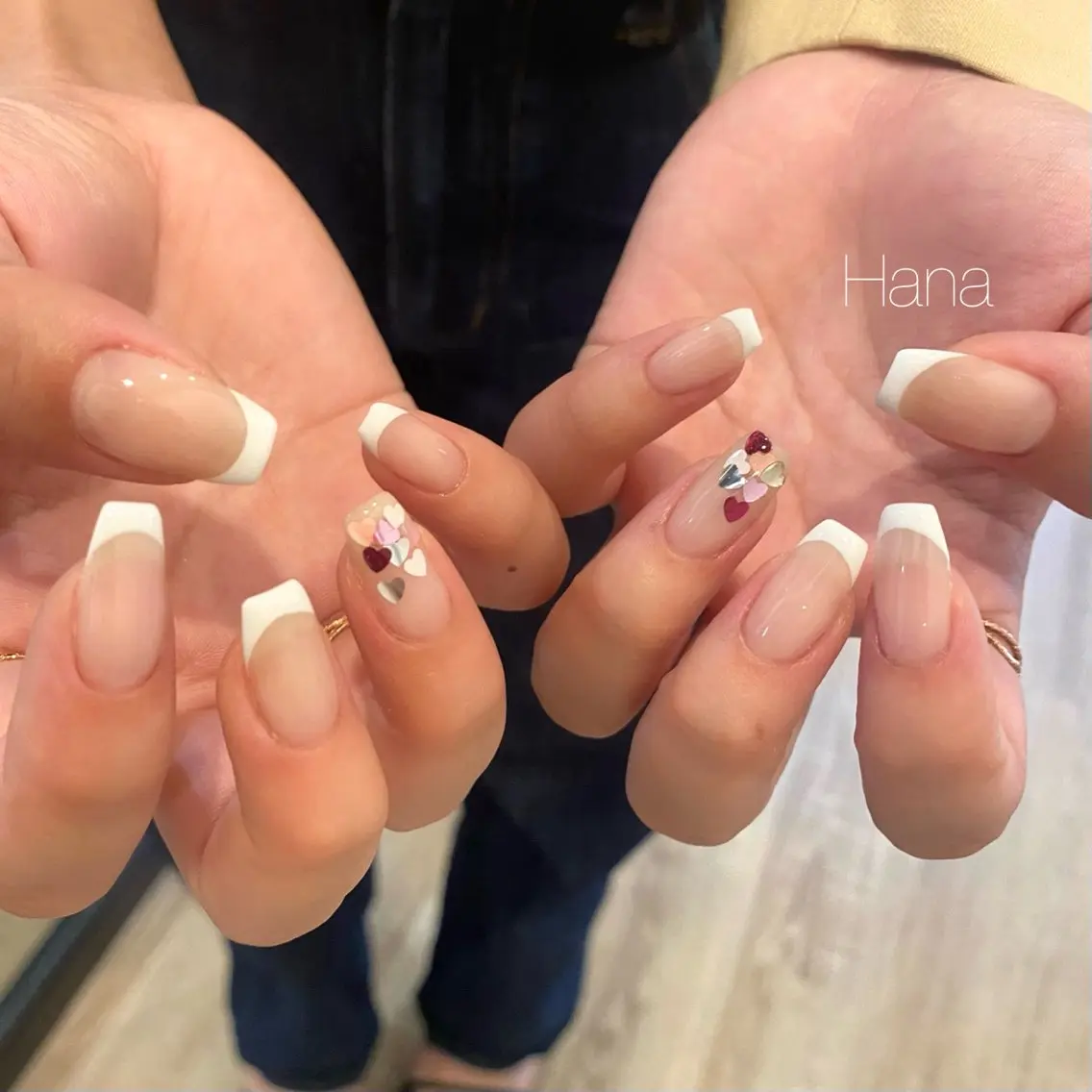 ネイル フレンチネイル ハート HANA /NOEM nailsalonのネイルデザイン