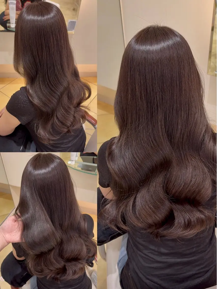 ロング シアーベージュ 髪質改善 池田 早穂のヘアスタイル