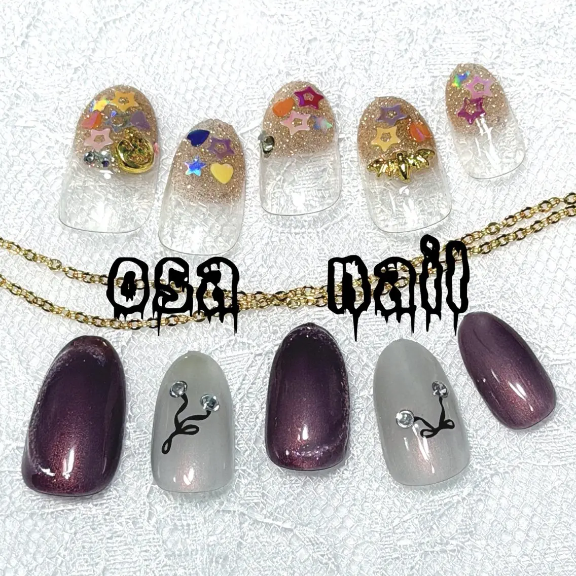 ネイル ハロウィン 韓国ネイル 持ち込み シンプルネイル ハンドネイル osa emiのネイルデザイン