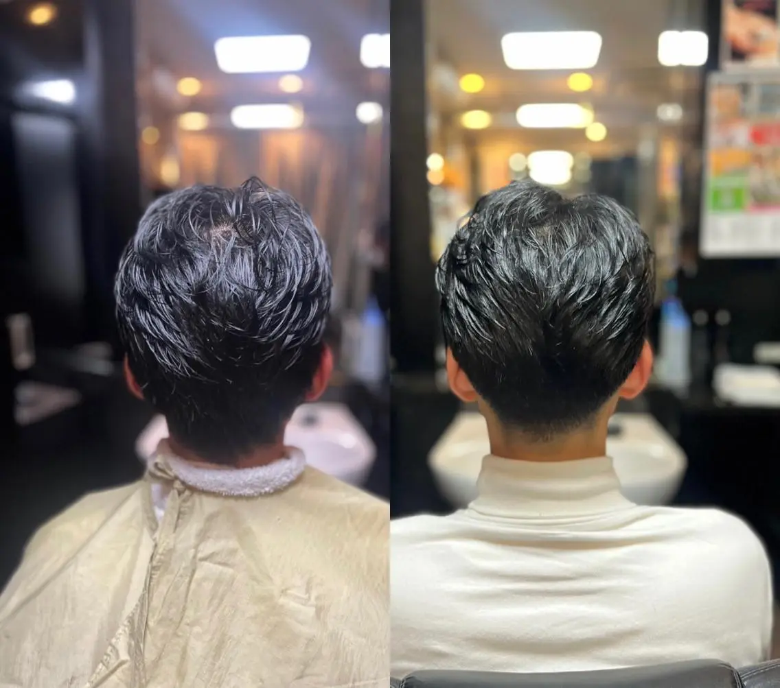 ミディアム 新宿💈カットモデル メンズカットのヘアスタイル