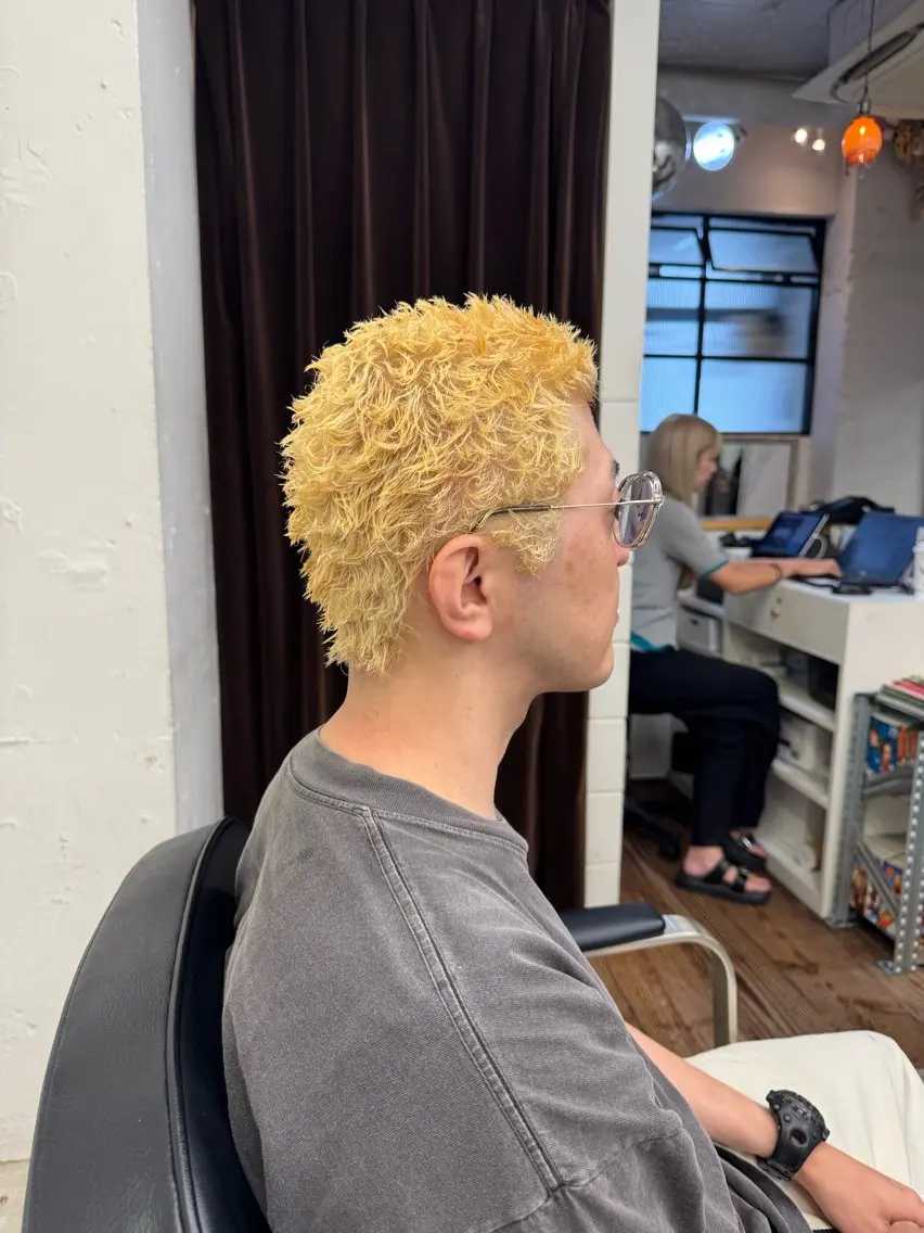 ショート カラー パーマ メンズ メンズパーマ カット ヘアカラー パーマ 💈メンズ特化💈 TASUKUのヘアスタイル