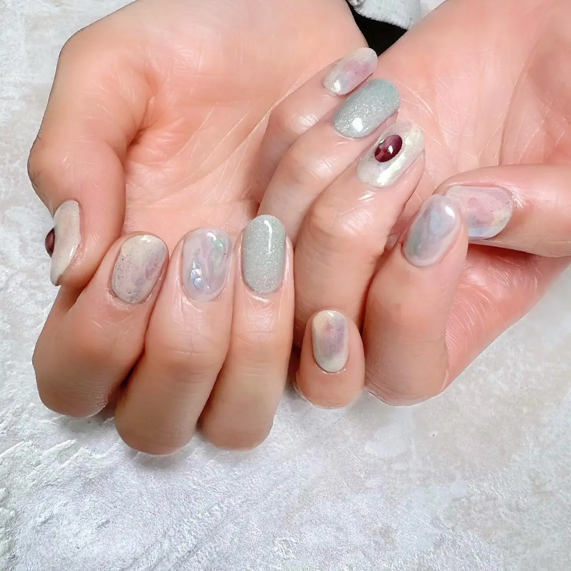 ネイル ニュアンスネイル ショートネイル gemickle nailのネイルデザイン