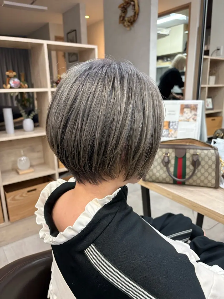ショート 地毛風縮毛矯正/ ストンボブ❣️平山のヘアスタイル