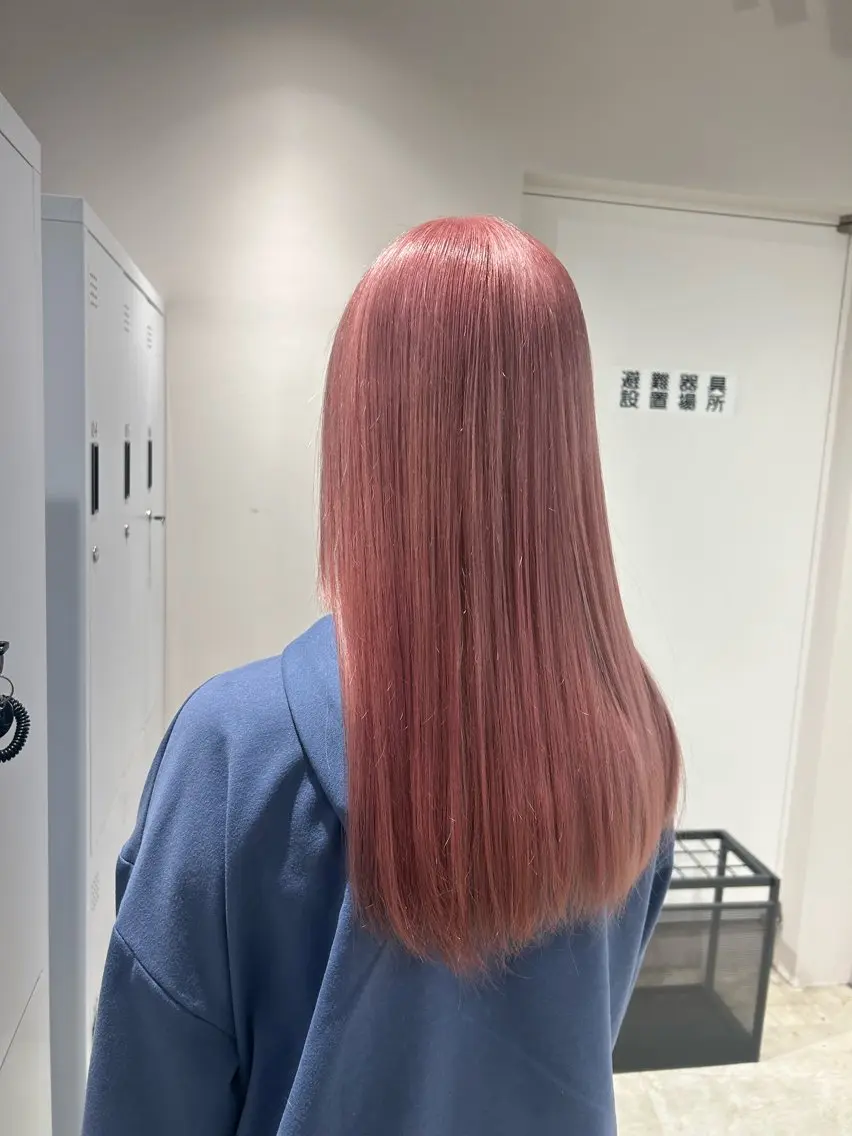 ロング カラー ベージュカラー ケアカラー 透明感カラー ダブルカラー ピンクカラー ヘアカラー トリートメント ピンク/ベージュ /似合わせ/田島百華のヘアスタイル