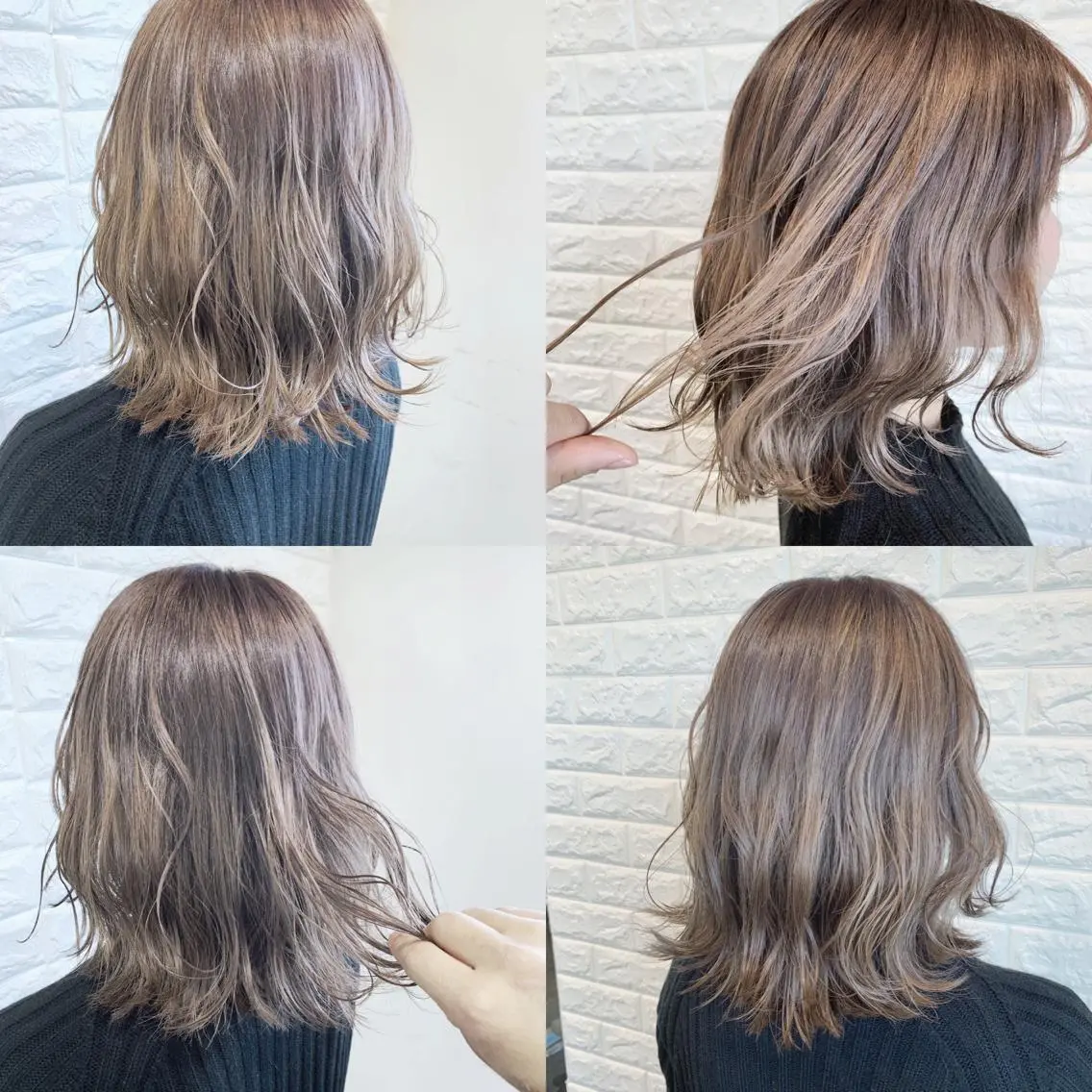 セミロング カラー ヘアアレンジ ブリーチ 透明感カラー ハイライトカラー ハイライト 🌿‬ ܸAir 透明感🌱西村知佳のヘアスタイル