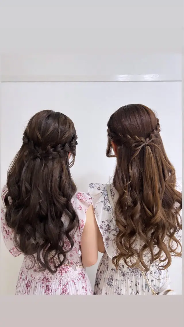 ロング ヘアアレンジ ハーフアップ 大羅 海比のヘアスタイル