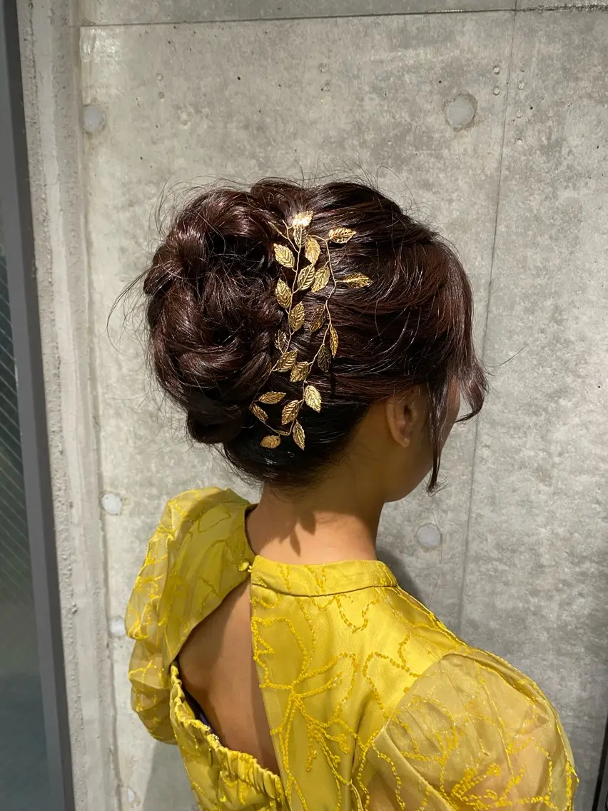 ロング ヘアセット 艶暖色カラー🍒 縮毛矯正ほののヘアスタイル