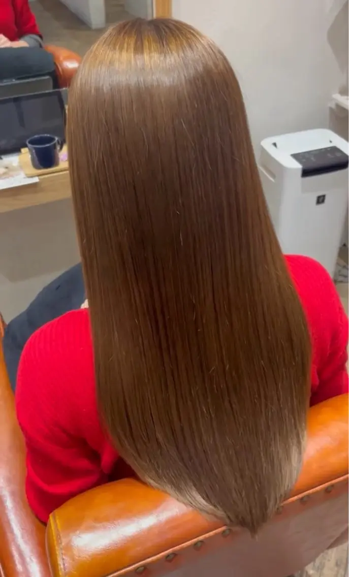 ロング カット 縮毛矯正 トリートメント 髪質改善 ふうかのヘアスタイル
