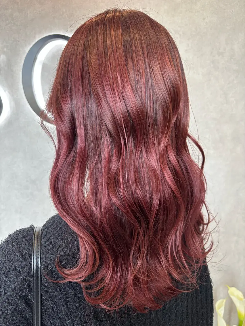 カラー ブラウンカラー ピンクカラー 村瀬 美来のヘアスタイル