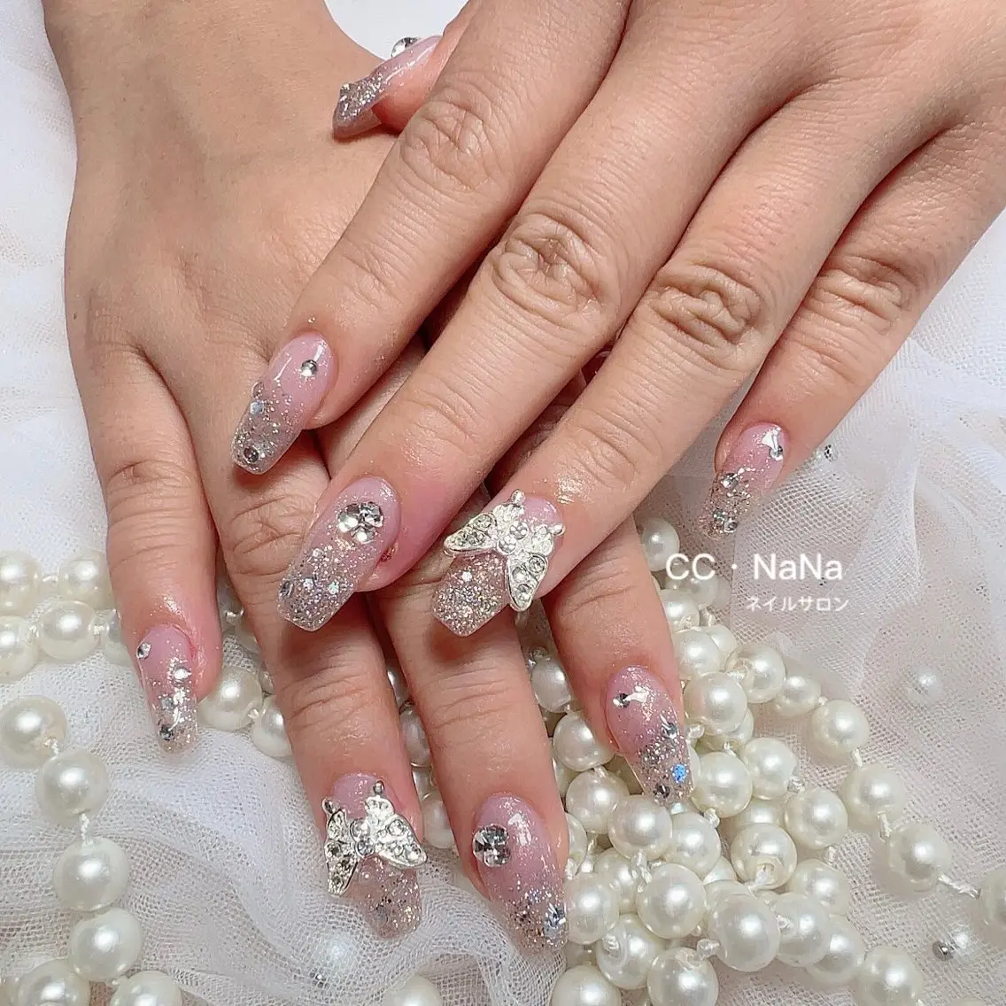 ネイル ハンドネイル 💎CC・NaNa 韓国風ネイル🌙Cのネイルデザイン