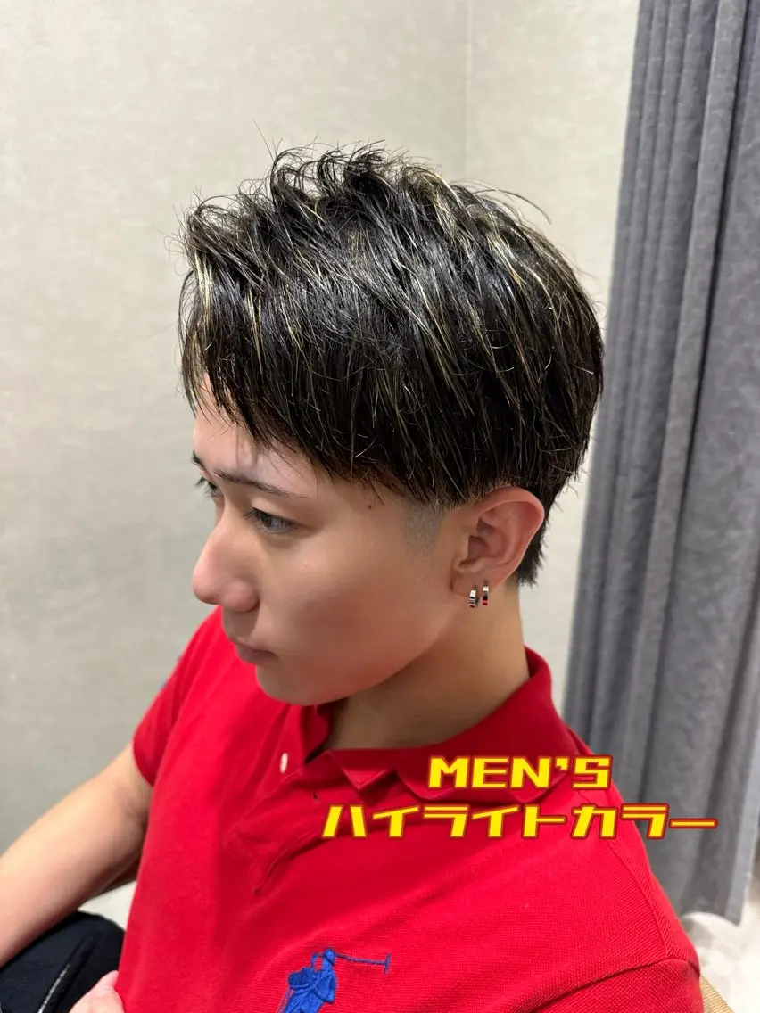 ショート カラー メンズ メンズバレイヤージュ メンズブリーチ メンズハイライト メンズインナーカラー メンズ韓国風 カット ヘアカラー トリートメント パーマ、髪質改善指示 No.1✂︎森田✂︎のヘアスタイル