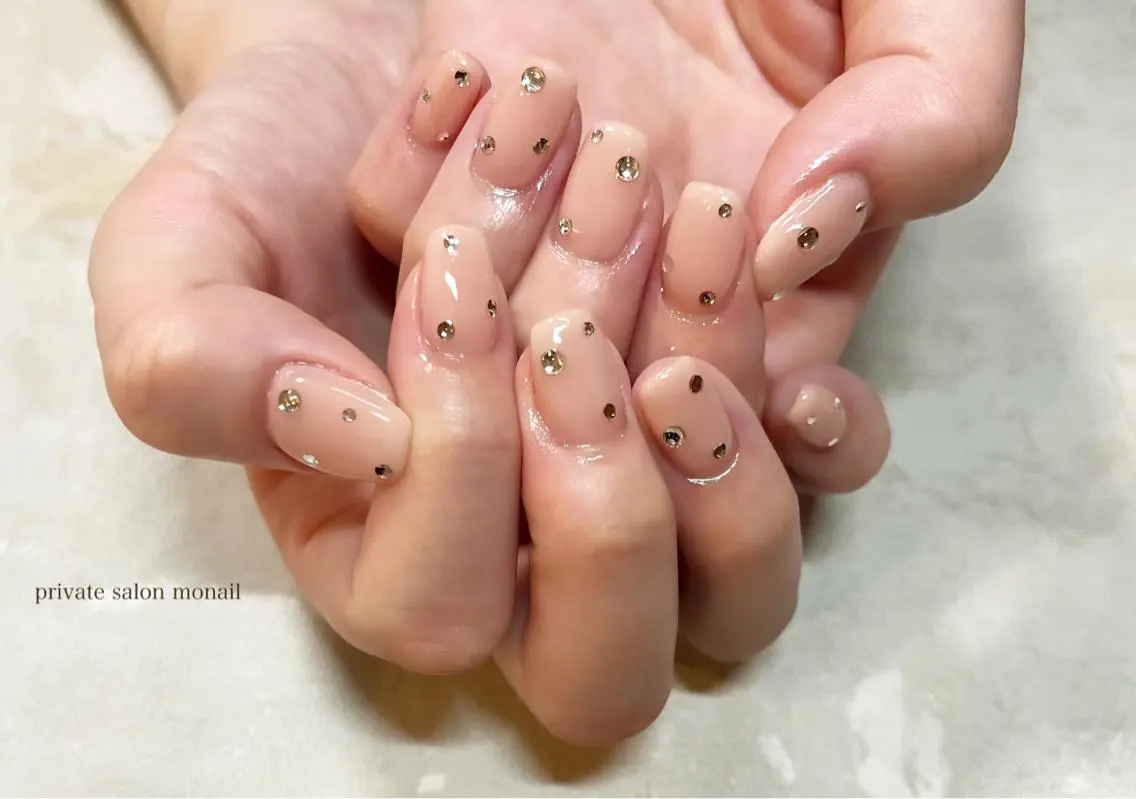 ネイル ストーンネイル ハンドネイル nail salon monailのネイルデザイン