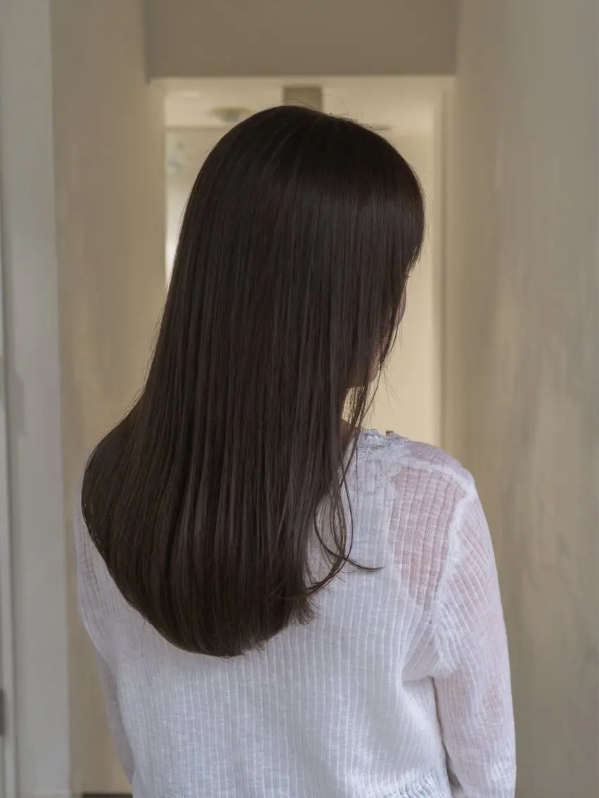 セミロング カラー グレージュ レイヤーカット 酸性ストレート カット ヘアカラー 縮毛矯正 navile原宿 yumaのヘアスタイル