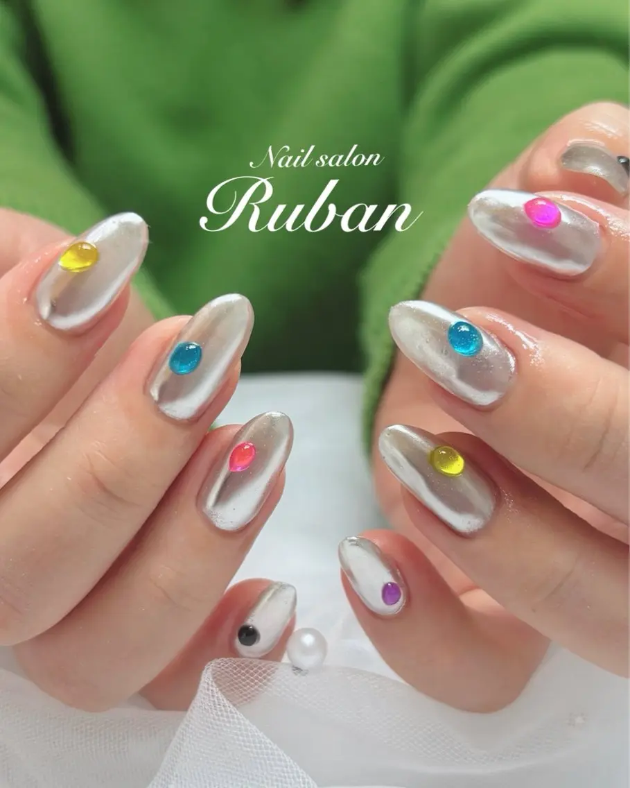 ネイル アートネイル ミラーネイル 持ち込み Nail salon Rubanのネイルデザイン