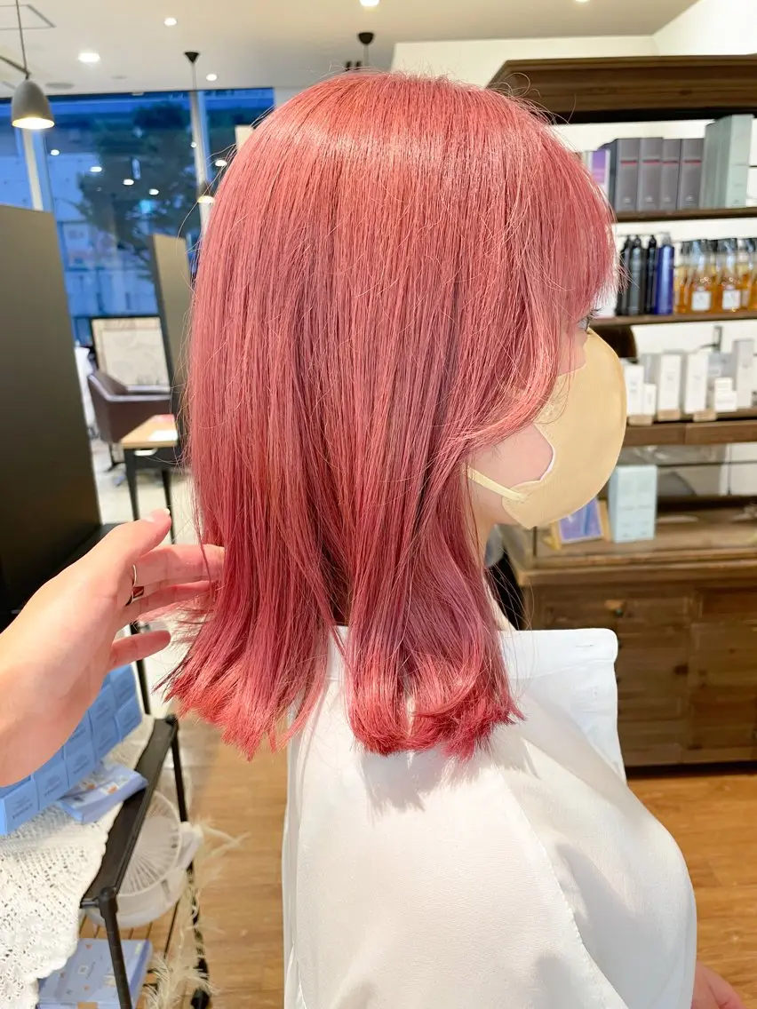 ミディアム カラー ブリーチ 髪質改善/ブリーチ 田代 龍我のヘアスタイル