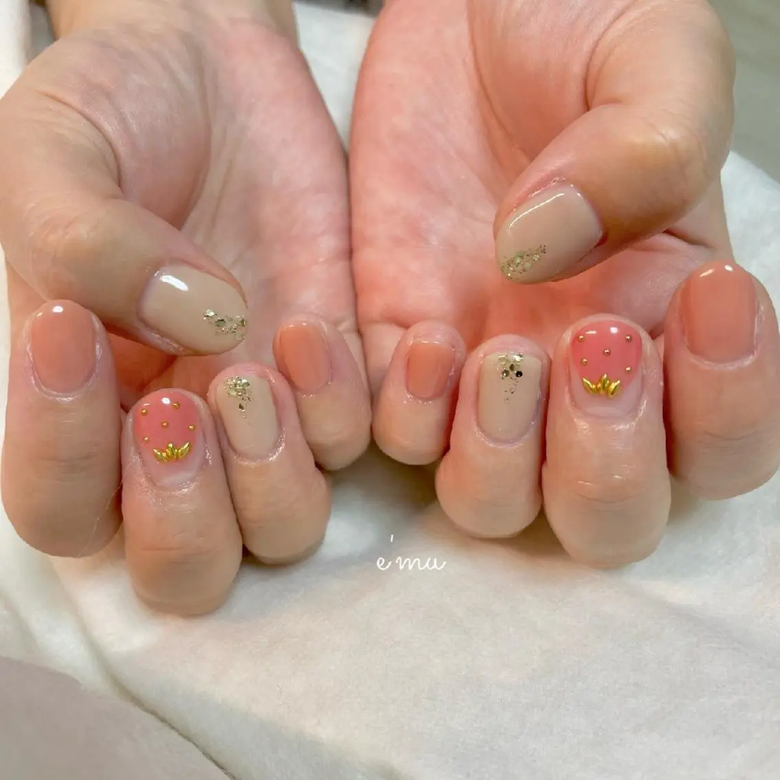 ネイル ピンク シンプルネイル nail salon e'mu💐のネイルデザイン