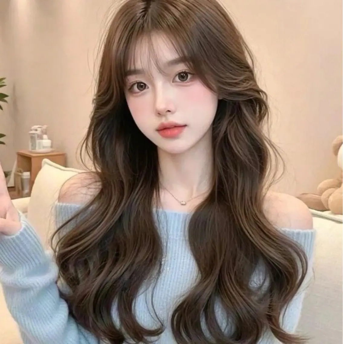ロング ケアカラー ボブ くびれヘア 顔まわりレイヤー 顔周りカット カット ヘアカラー トリートメント 心斎橋 韓国レイヤ ー指名No.1renのヘアスタイル
