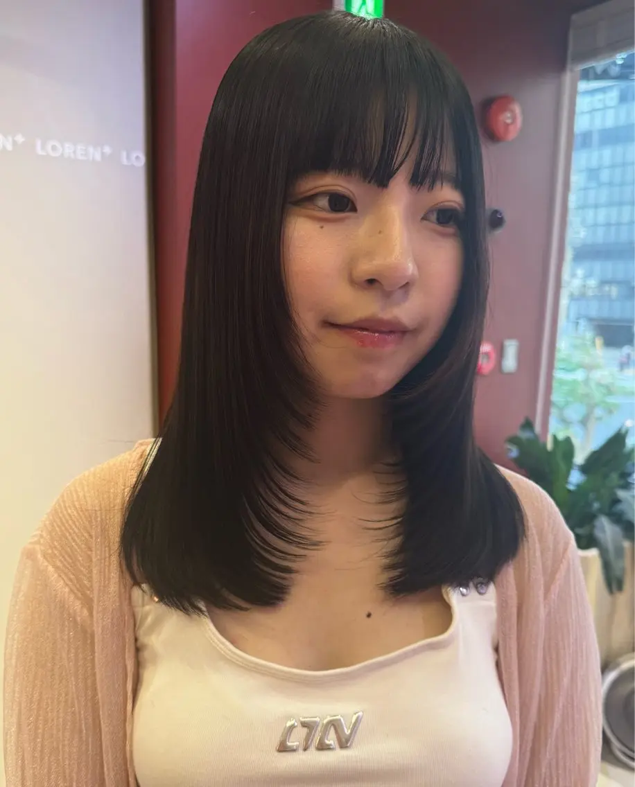 セミロング カット トリートメント 縮毛矯正/レイヤー /kirara🌼のヘアスタイル