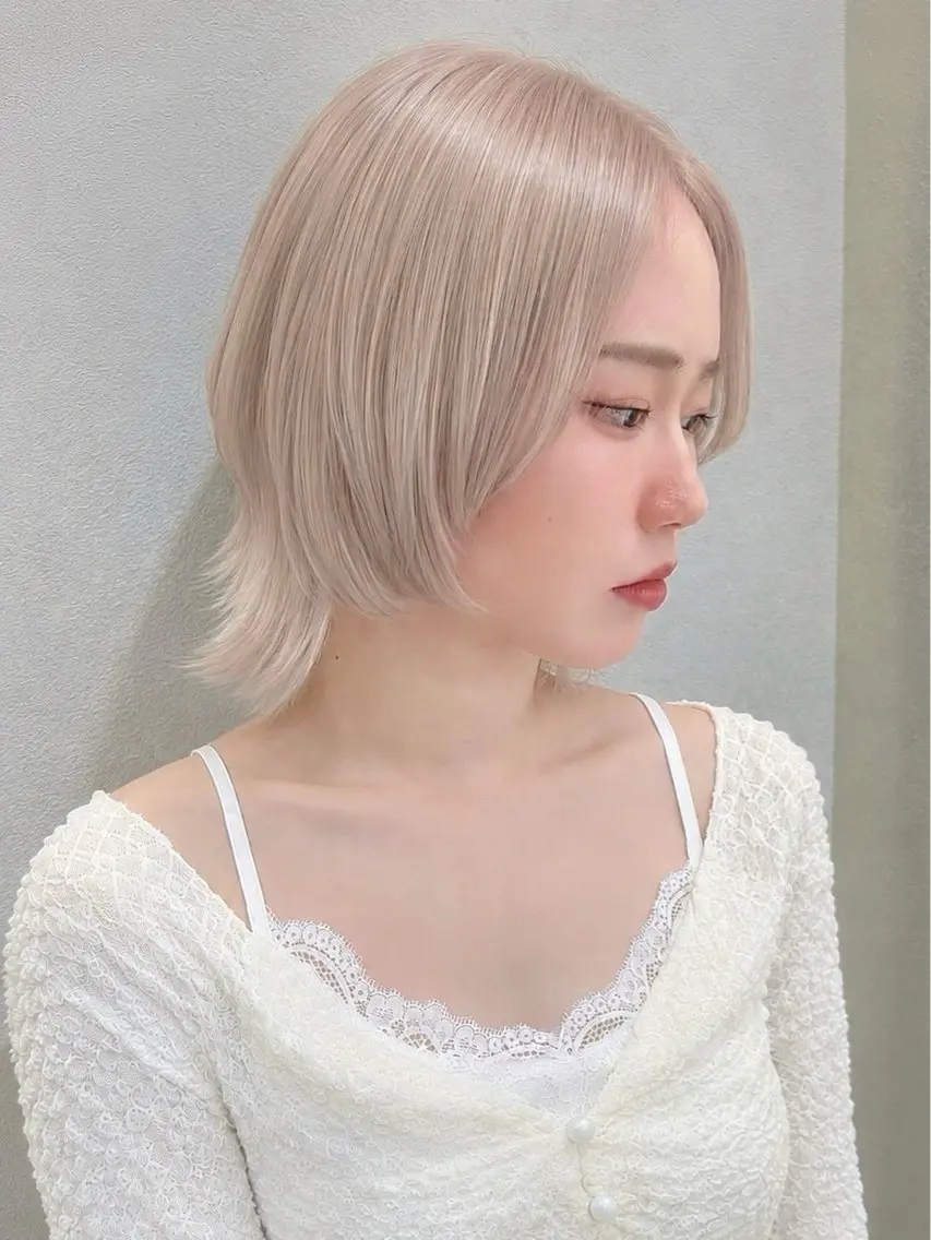 ミディアム カラー ヘアカラー トリートメント 興津/レイヤー/韓国 透明感カラー/縮毛のヘアスタイル