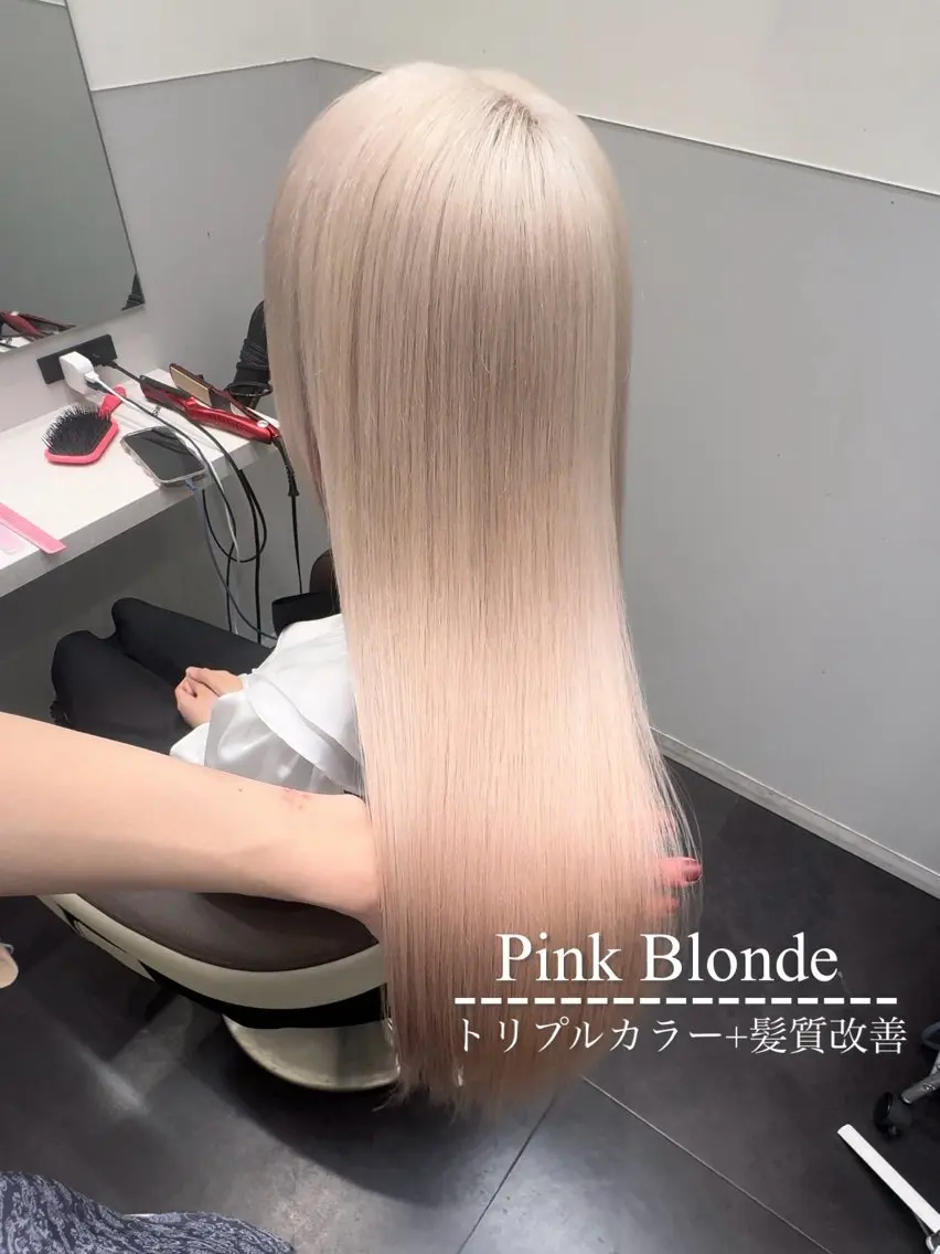 ロング カラー シールエクステ ベージュカラー 黒髪 ブリーチ ブロンド カット ヘアカラー ハイトーン特化💍 NØRN💍韓国のヘアスタイル