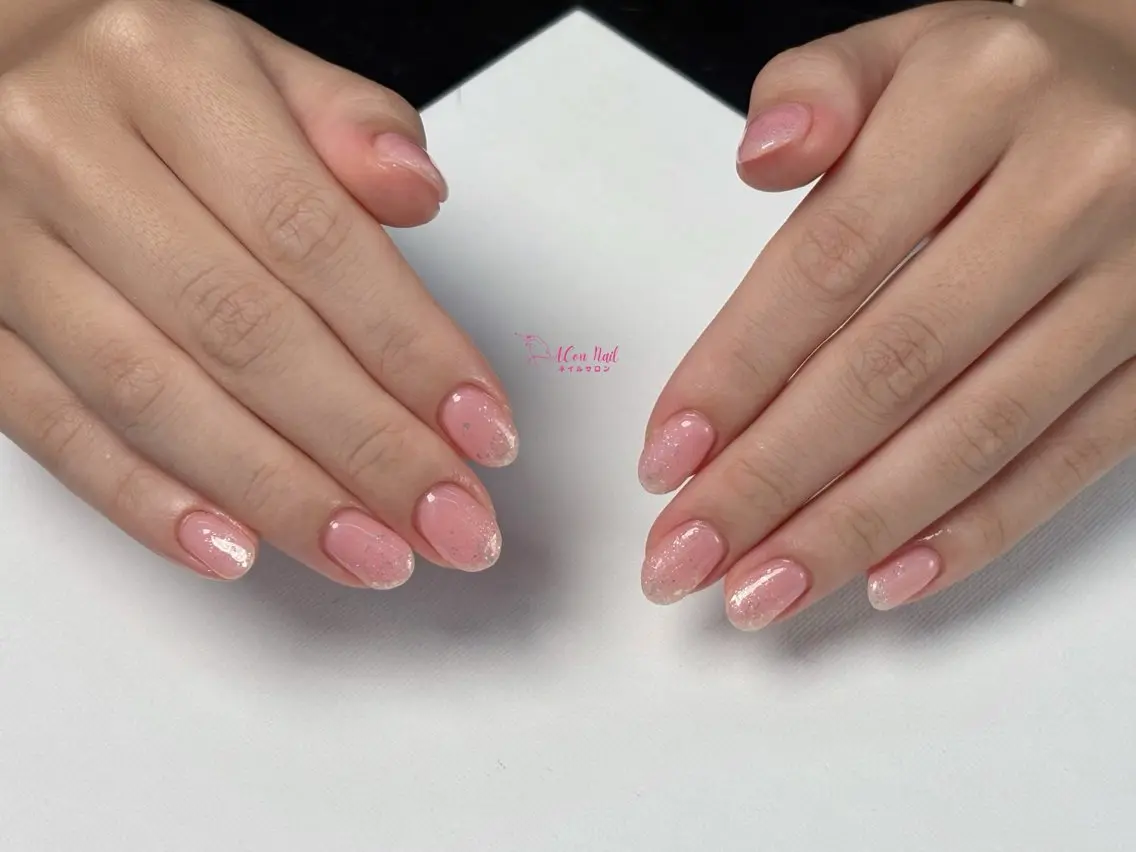 ネイル 桜ネイル 長さ出し フラワーネイル フレンチネイル ジェルネイル ハンドネイル ACon NailSalonのネイルデザイン