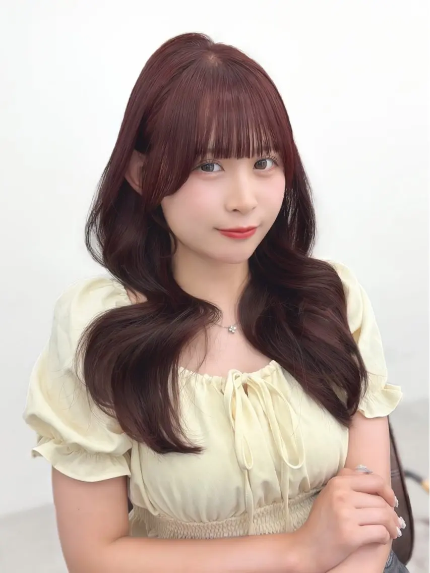 セミロング カラー 顔周りカット ハッシュカット 韓国風ヘア レイヤーカット 似合わせカット カット トリートメント ヘアセット 骨格別小顔カット/ 顔周りカット/金井のヘアスタイル